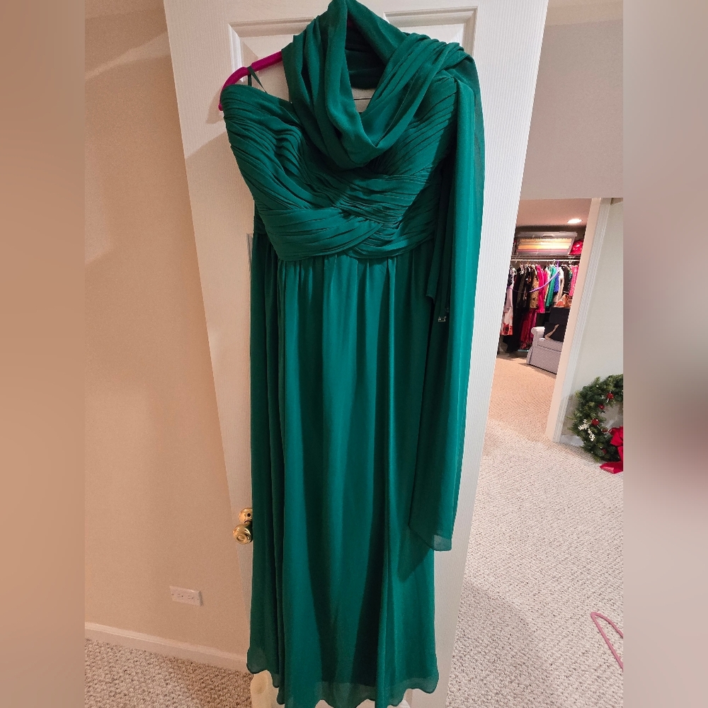 🎄RALPH LAUREN Green EVENING GOWN, SIZE 10